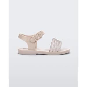 NEW MINI MELISSA girl's mar wave baby sandals in beige glitter beige